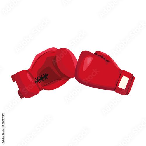red boxing gloves icon, colorful design