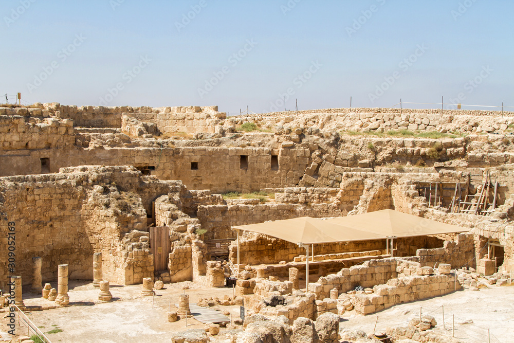 Ruins of Herodium, palace fortress in Israel