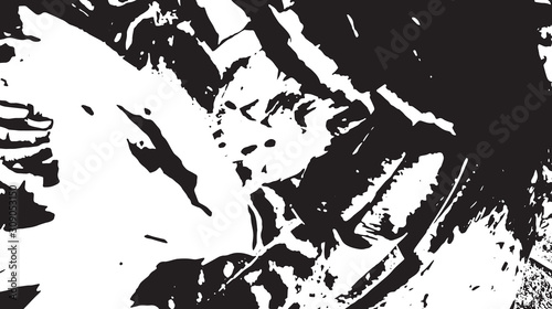 Black and white vintage grunge futuristic background. Suitable to create unique overlay textures with the effect of scratching, breaking, antiquity and old materials.