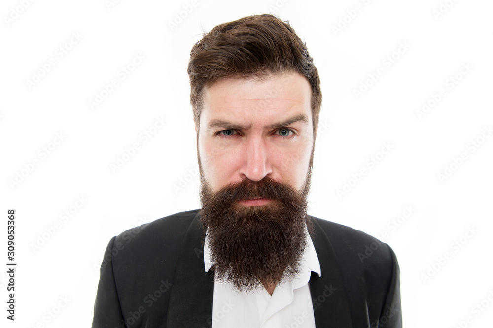 Office worker. Man handsome bearded businessman wear formal suit. Facial  hair and grooming. Fashion model with long beard and mustache. Business  people fashion style. Menswear and fashion concept Stock Photo | Adobe