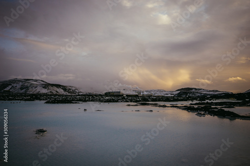 Fotografie, Obraz Iceland Winter Landscape Blue Lagoon