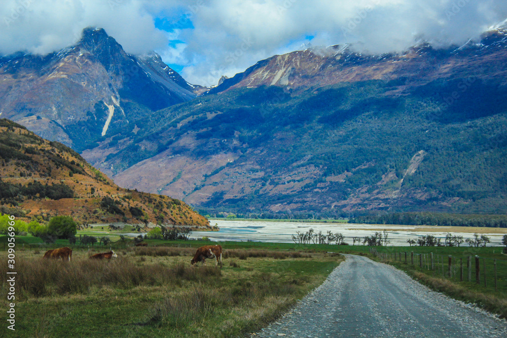 countryside in Paradise, near Queenstown, South Island, New Zealand