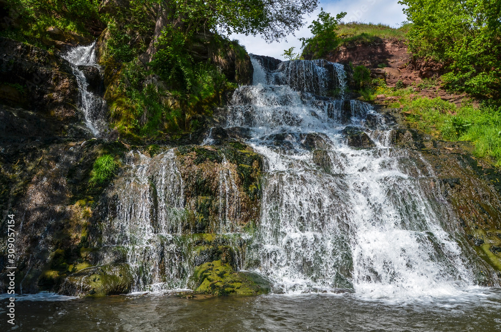 Beautiful view of the Dzhurinsky waterfall Beautiful view of the Dzhurinsky waterfall