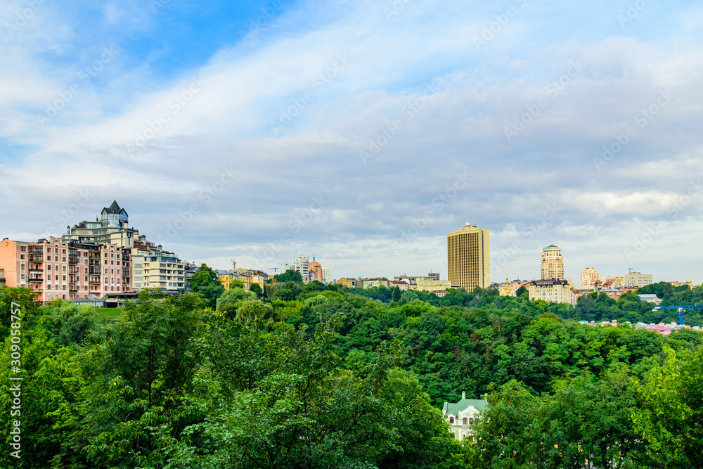 View on a residential buildings in Kiev, Ukraine. Cityscape