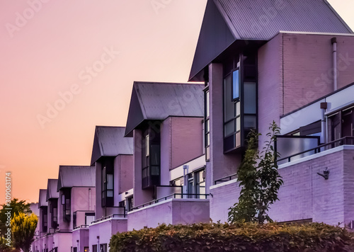 Konstfotografi Dutch houses in the city of apeldoorn, the netherlands, modern architecture