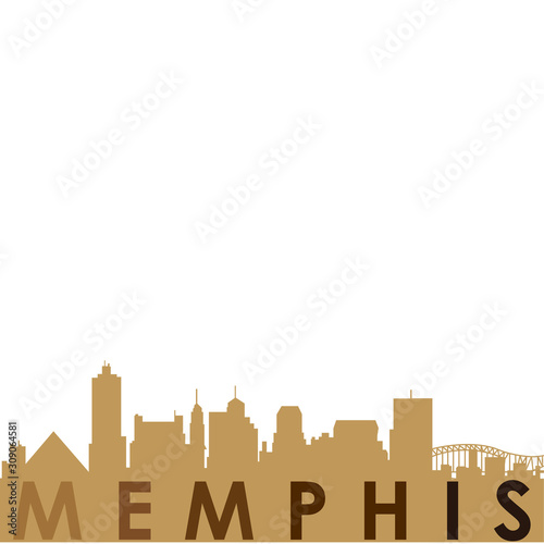 Memphis City Skyline Vector