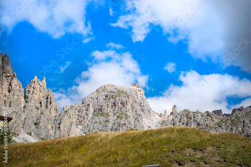 Dolimites Mountains with beautiful blue sky