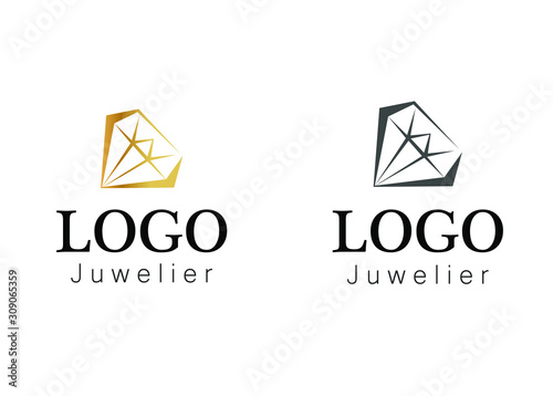 Illustration - logo - on the theme of jewelry and diamonds.