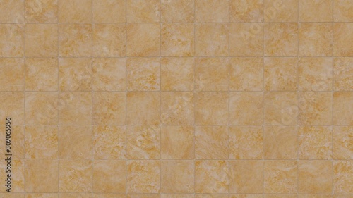 Background texture of square shaped yellow tiles.