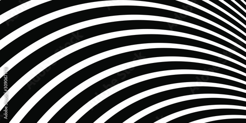 Black curved abstract stripes on a white background. Design element for prints, web pages, template and monochrome pattern