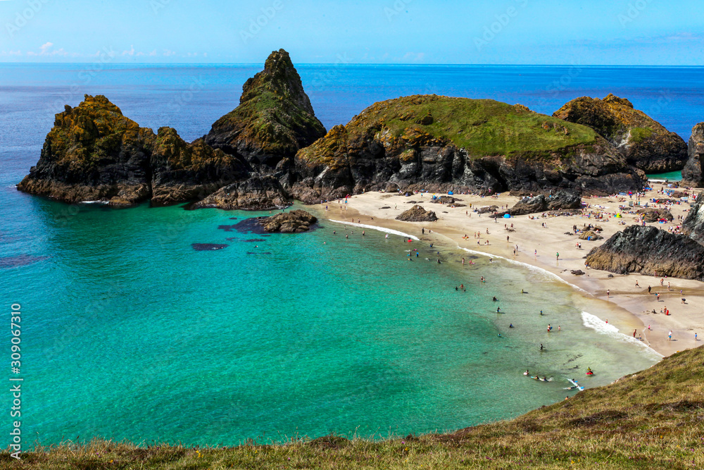 Kynance cove - a popular but secluded beach in Cornwall, England