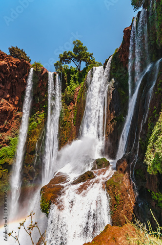 In the heart of Ouzoud waterfalls in the Atlas Mountains in Morocco