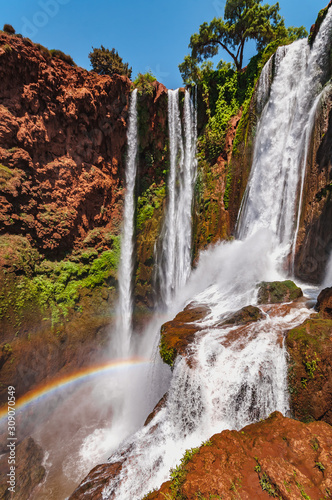 In the heart of Ouzoud waterfalls in the Atlas Mountains in Morocco