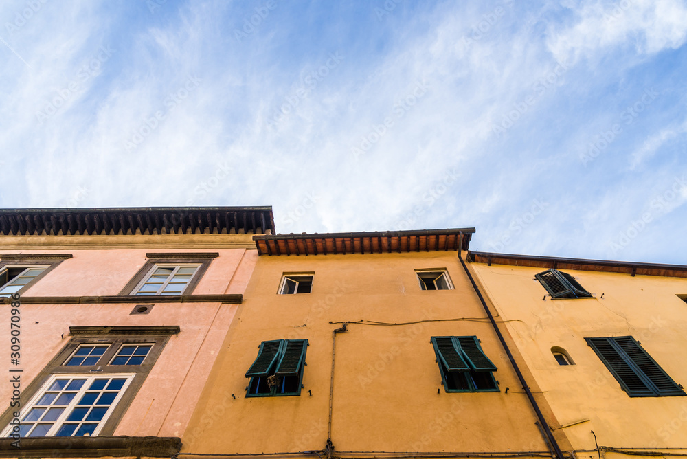 Traditional colorful ancient Italian architecture houses