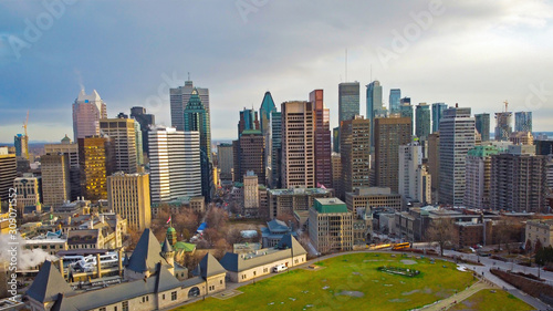 Montreal panoramic view on skyscrapers  buildings