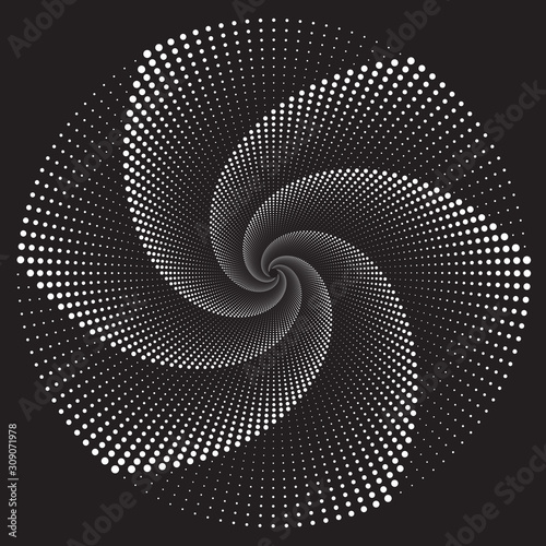 Dotted Halftone Vector Spiral Pattern or Texture