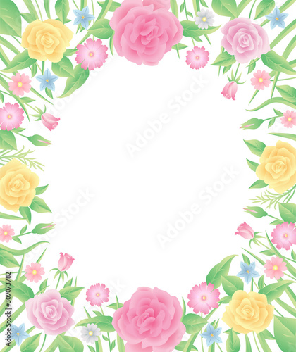 Beautiful floral frame decoration