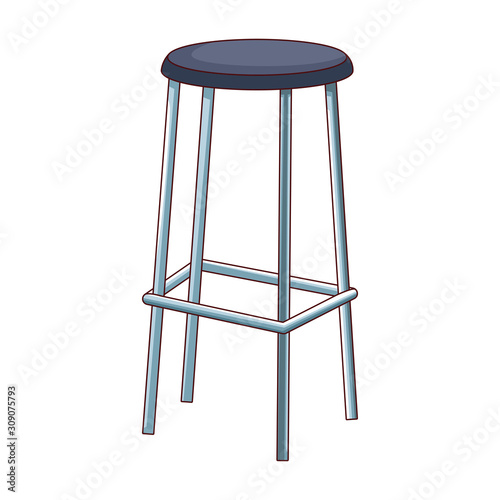 bar stool icon, flat and colorful design