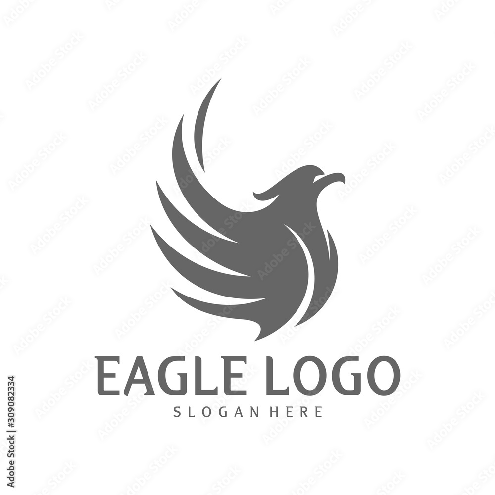Fototapeta premium Eagle logo design vector, Phoenix logo concept, Simple Eagle logo template, Icon Symbol, Creative design
