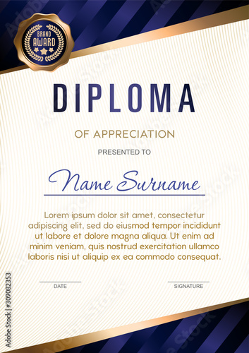 Diploma template luxury and Certificate style,vector illustration eps10