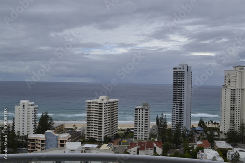 City along beach