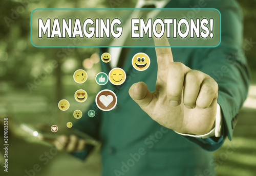 Canvas Print Writing note showing Managing Emotions
