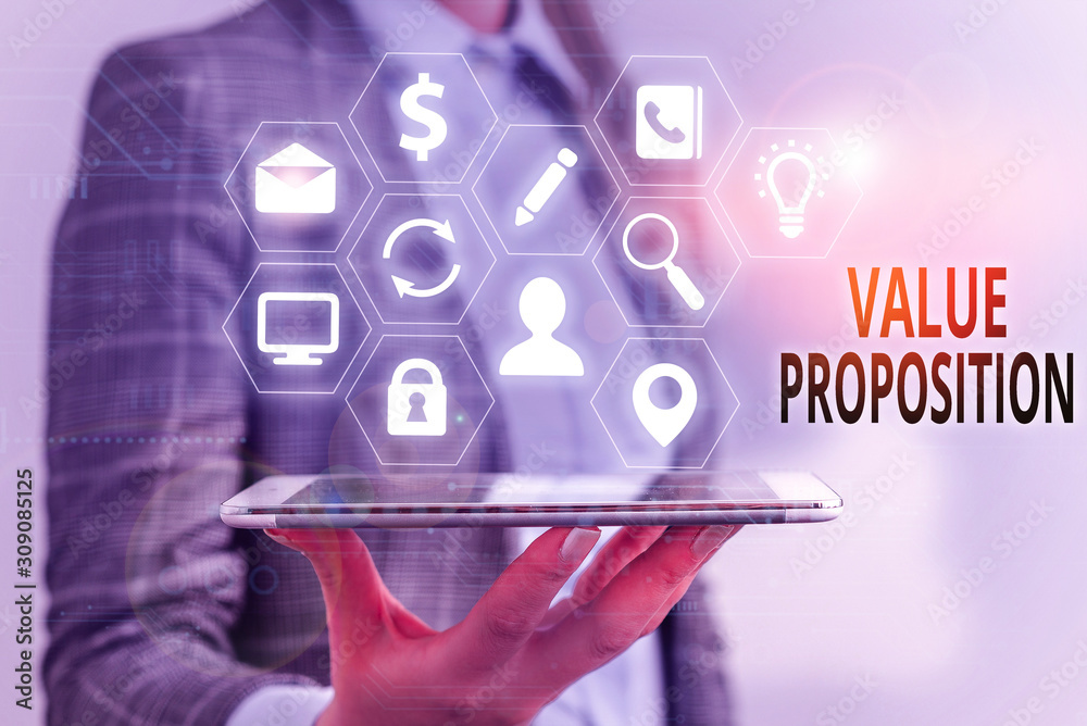 Handwriting text Value Proposition. Conceptual photo make a company or product attractive to customers Handwriting text Value Proposition. Conceptual photo make a company or product attractive to customers