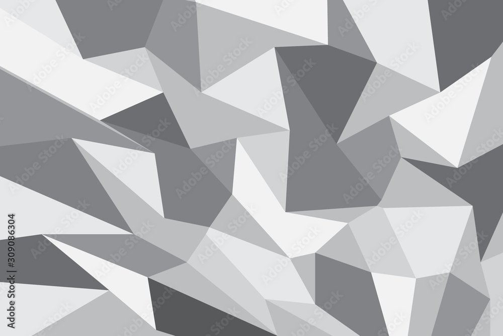 Obraz premium Gray polygon shape background with gradation