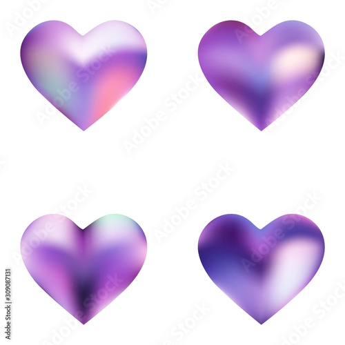 Set of mesh backgrounds hearts.