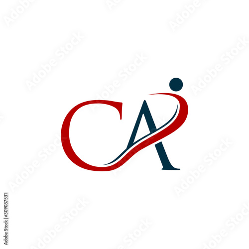 Abstract initial letter CA AC. minimal awesome trendy professional logo design template.