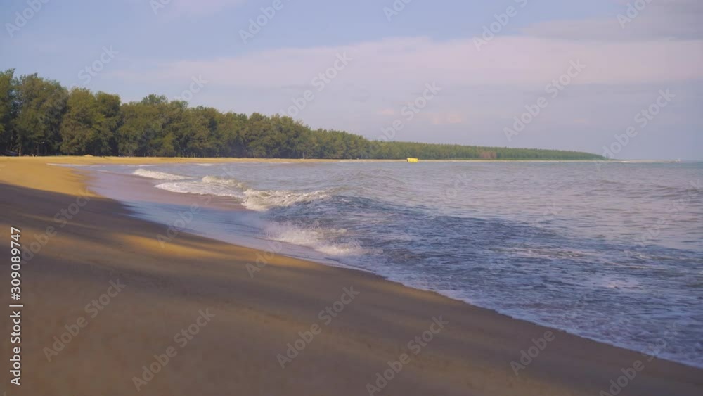 4K video Summer beach relaxation with bokeh sun light and blue sky. 4K video Summer beach relaxation with bokeh sun light and blue sky.