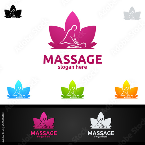 Chiropractic, massage, back pain and osteopathy Logo Design