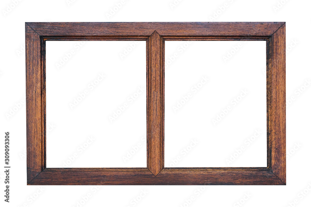 Wooden picture frame isolated on white background with clipping path Wooden picture frame isolated on white background with clipping path