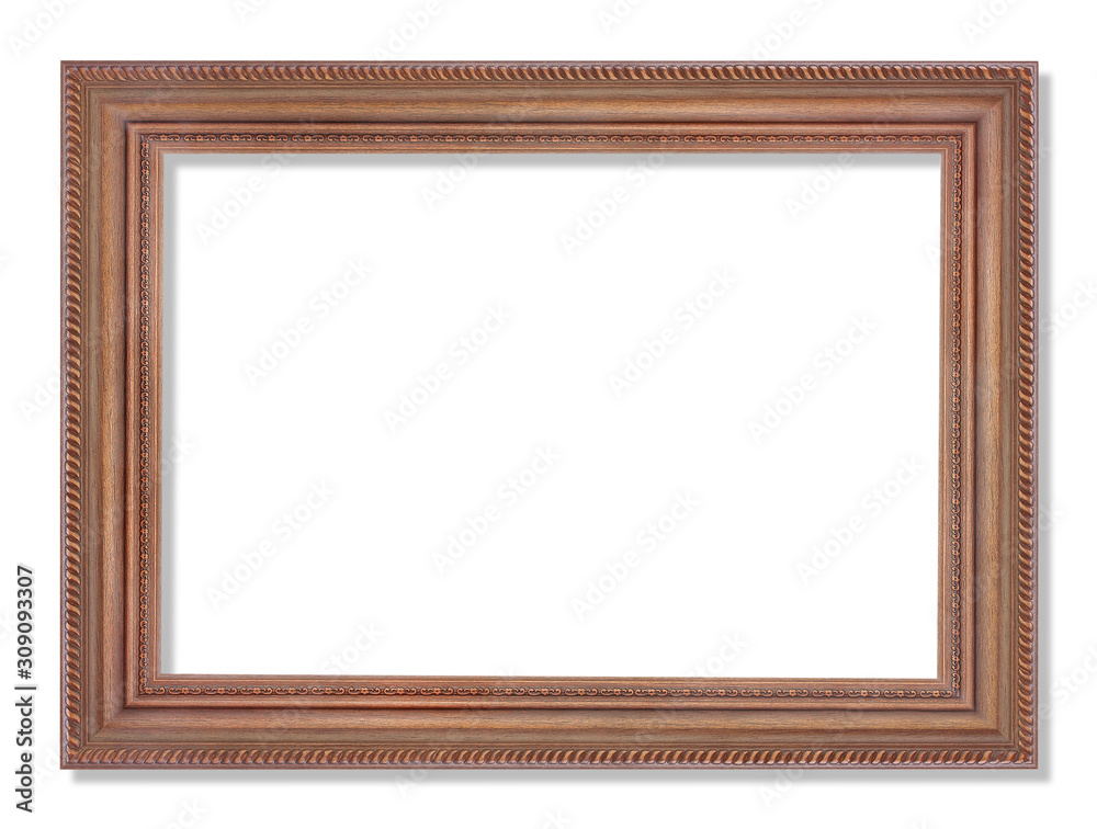 wooden picture frame isolated on white background with clipping path wooden picture frame isolated on white background with clipping path
