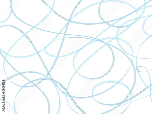 Hand drawing. Beautiful abstract blue line on white background. Art pattern. Curve and smooth. Can be use for wallpaper, print, wrapping, web or decorate any card.