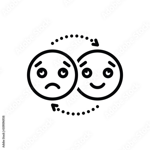 Black line icon for emotion 