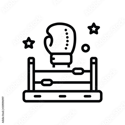Black line icon for fighter 