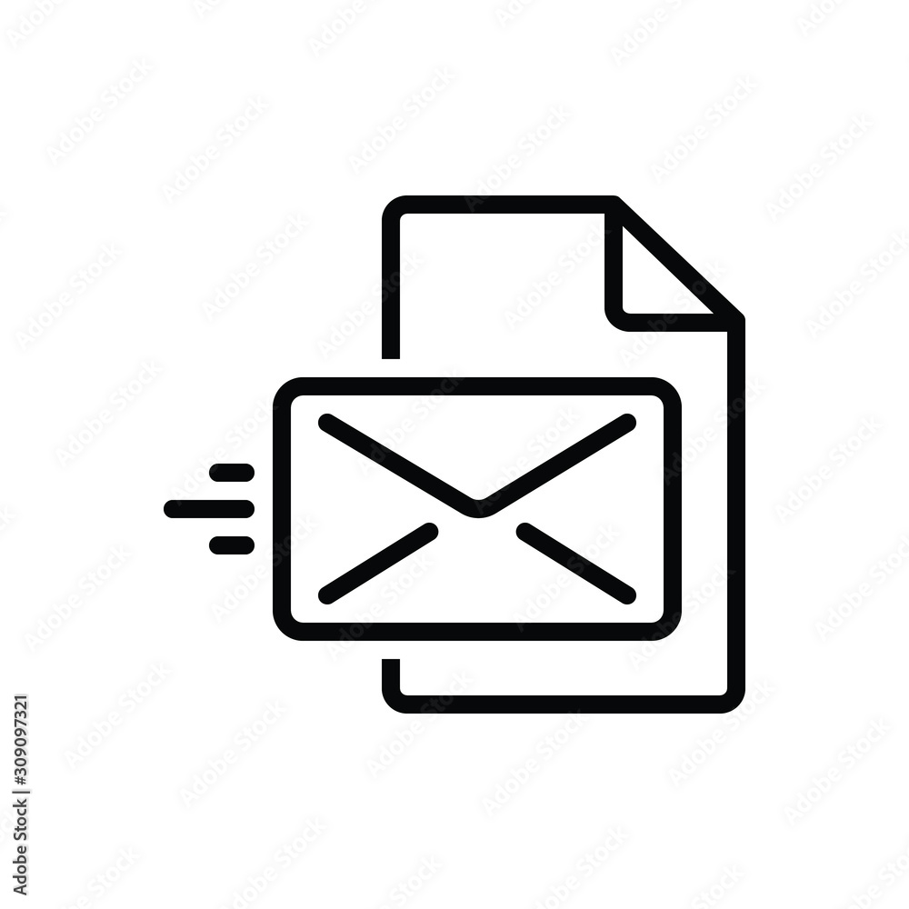 Black line icon for letter Black line icon for letter