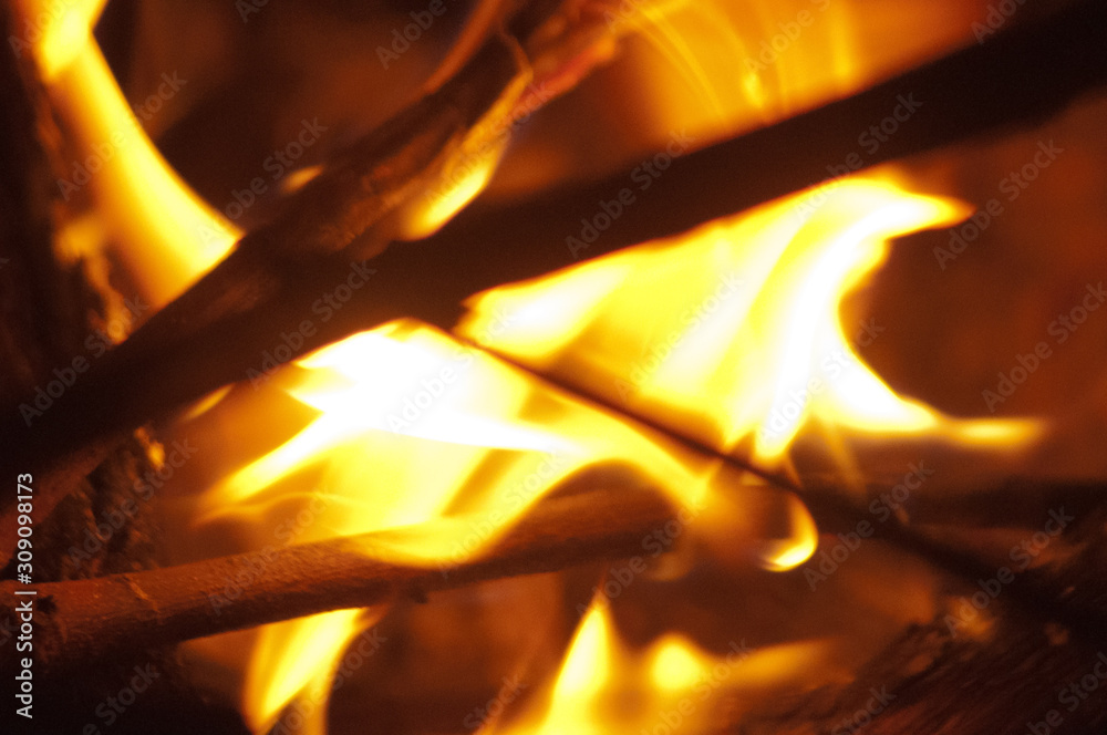 Fototapeta premium fire in the fireplace