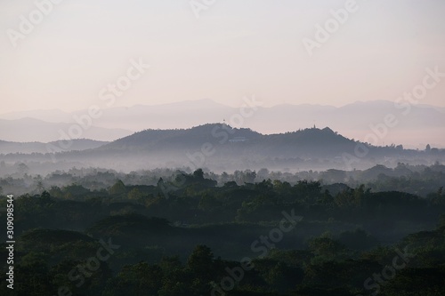 fog in the mountains at Doi Saket , Chiang Mai , Thailand