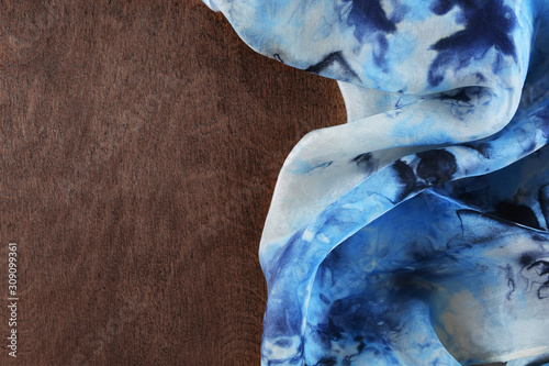 Silk colored fabric on dark...
