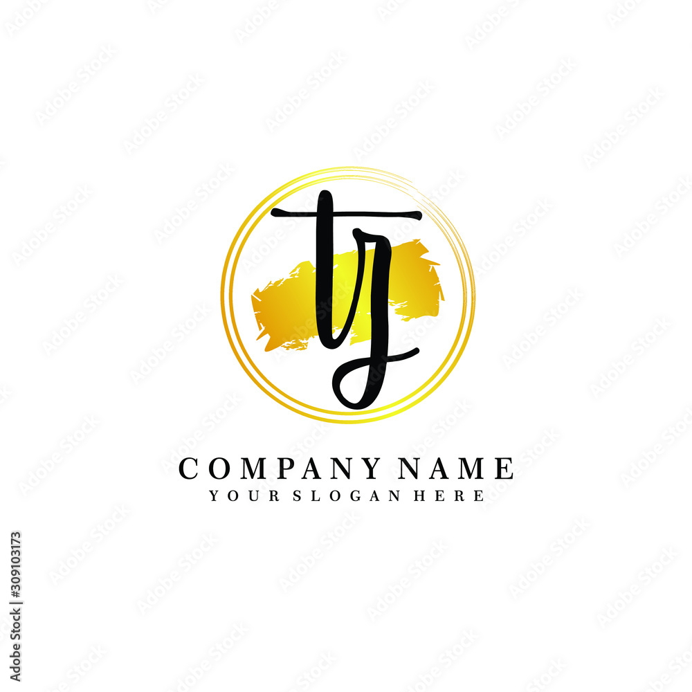 Initial TZ handwriting logo, and brush circle template Initial TZ handwriting logo, and brush circle template