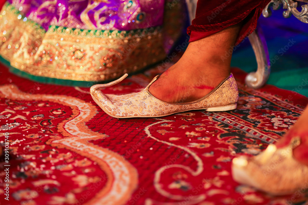 Indian Wedding Shoes Top View Stock Photo 1405327241 | Shutterstock