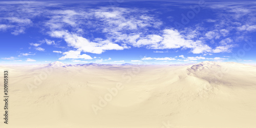 360 degree alien desert landscape. Equirectangular projection, environment map, HDRI spherical panorama.