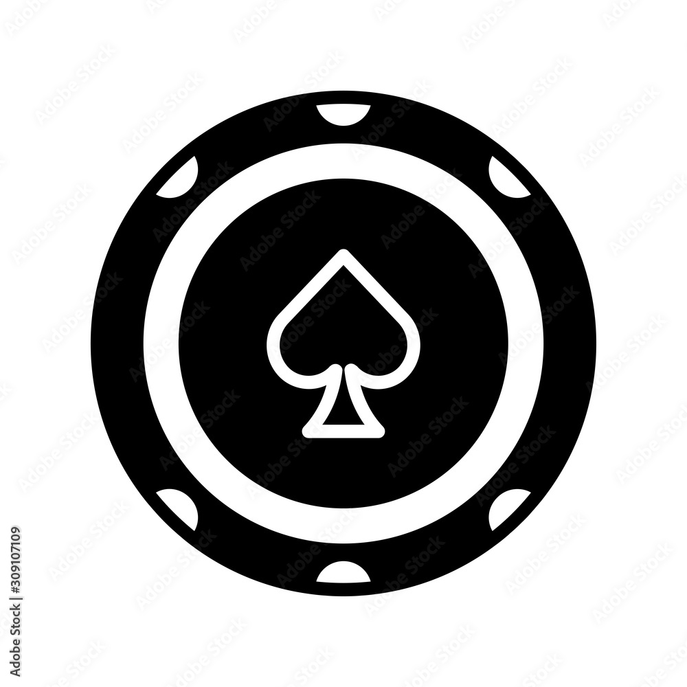 Icon chip in glyph style. vector illustration and editable stroke. Isolated on white background.