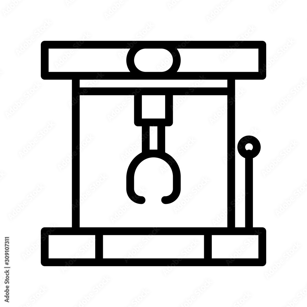 Icon claw machine in outline style. vector illustration and editable stroke. Isolated on white background. Icon claw machine in outline style. vector illustration and editable stroke. Isolated on white background.