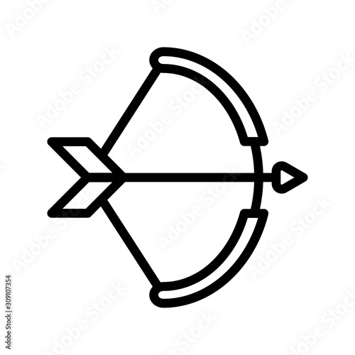 Icon archery in outline style. vector illustration and editable stroke. Isolated on white background.