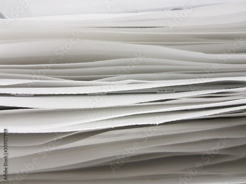 White foam bags arranged in rows