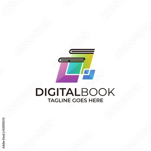 Digital Book Design Illustration Vector Template