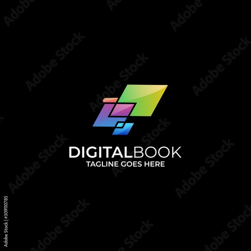 Digital Book Design Illustration Vector Template